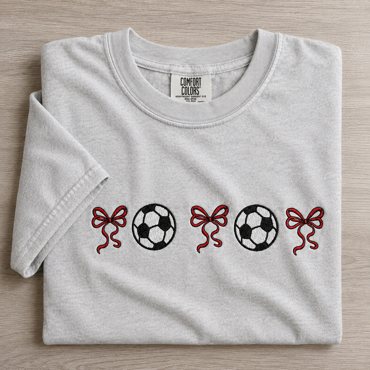 Soccer Bow Comfort Colors Tee