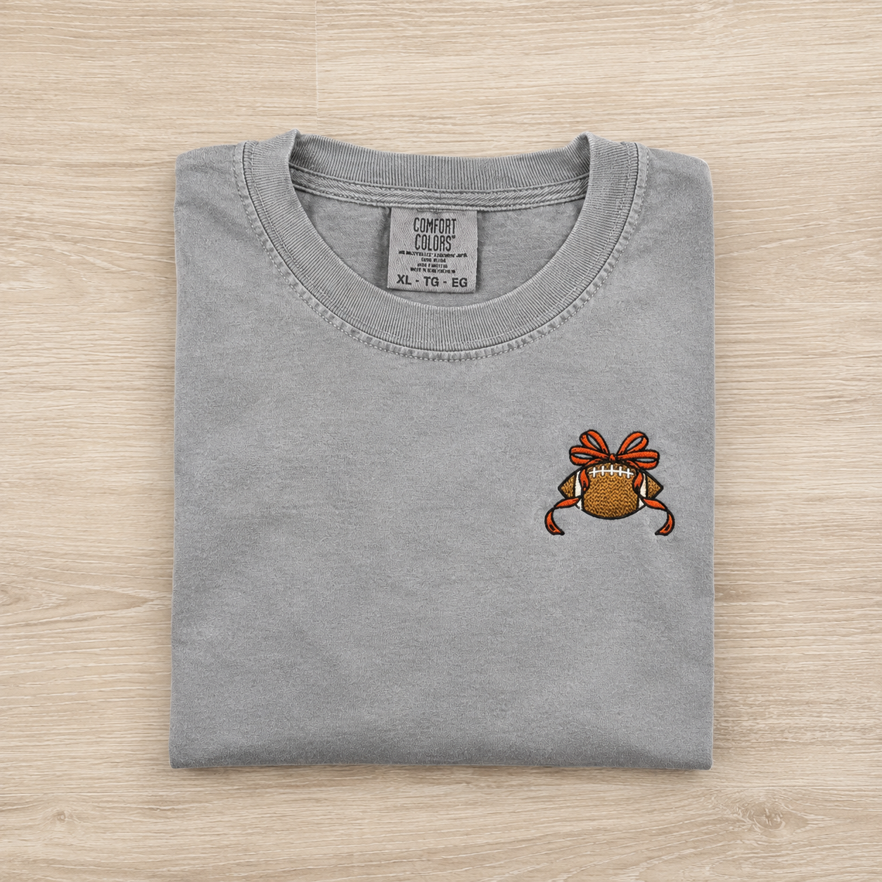 Football Bow Comfort Colors Tee