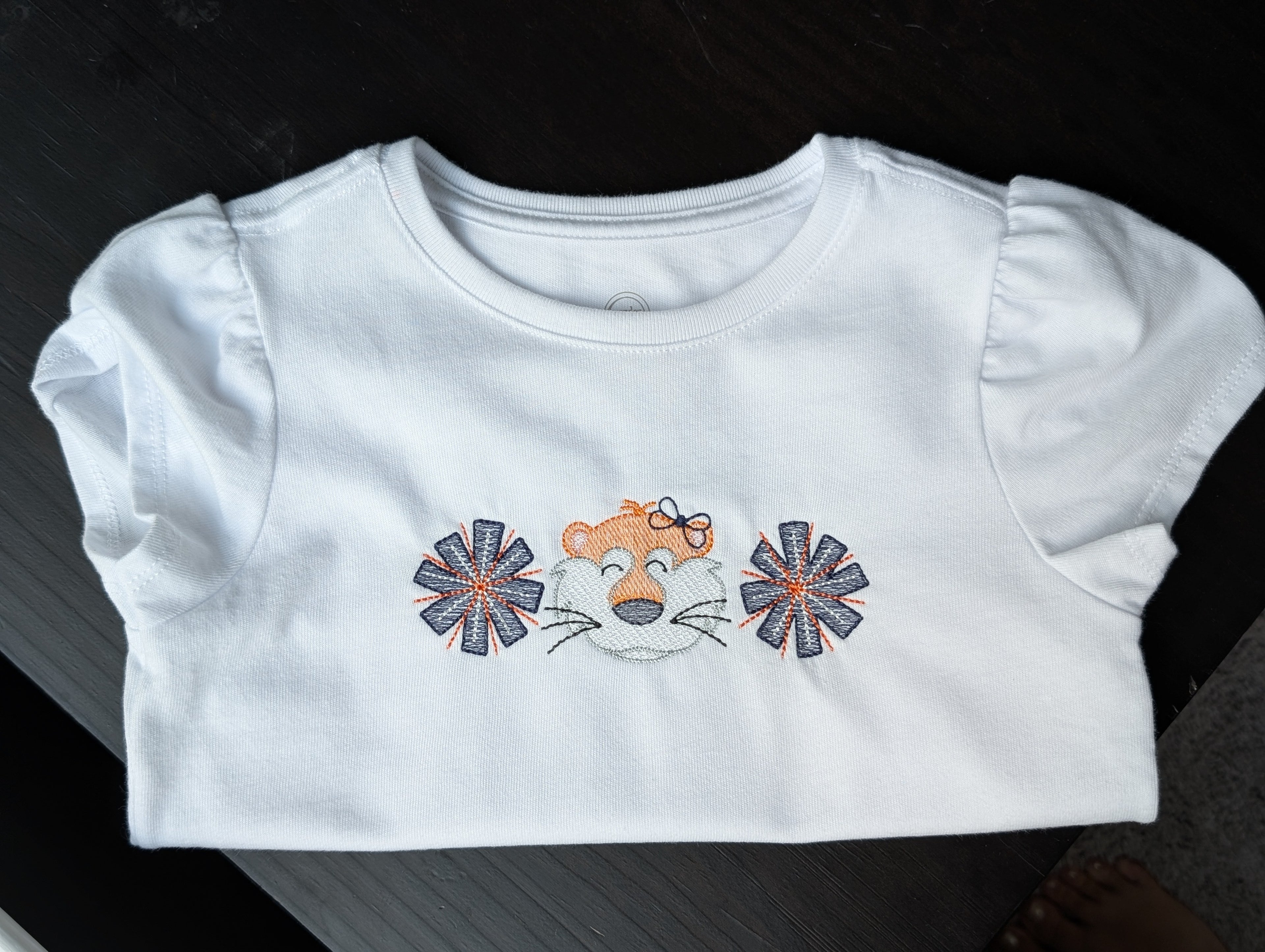 Auburn Aubie Shirt with Pom Poms