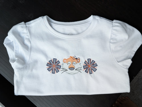Auburn Aubie Shirt with Pom Poms