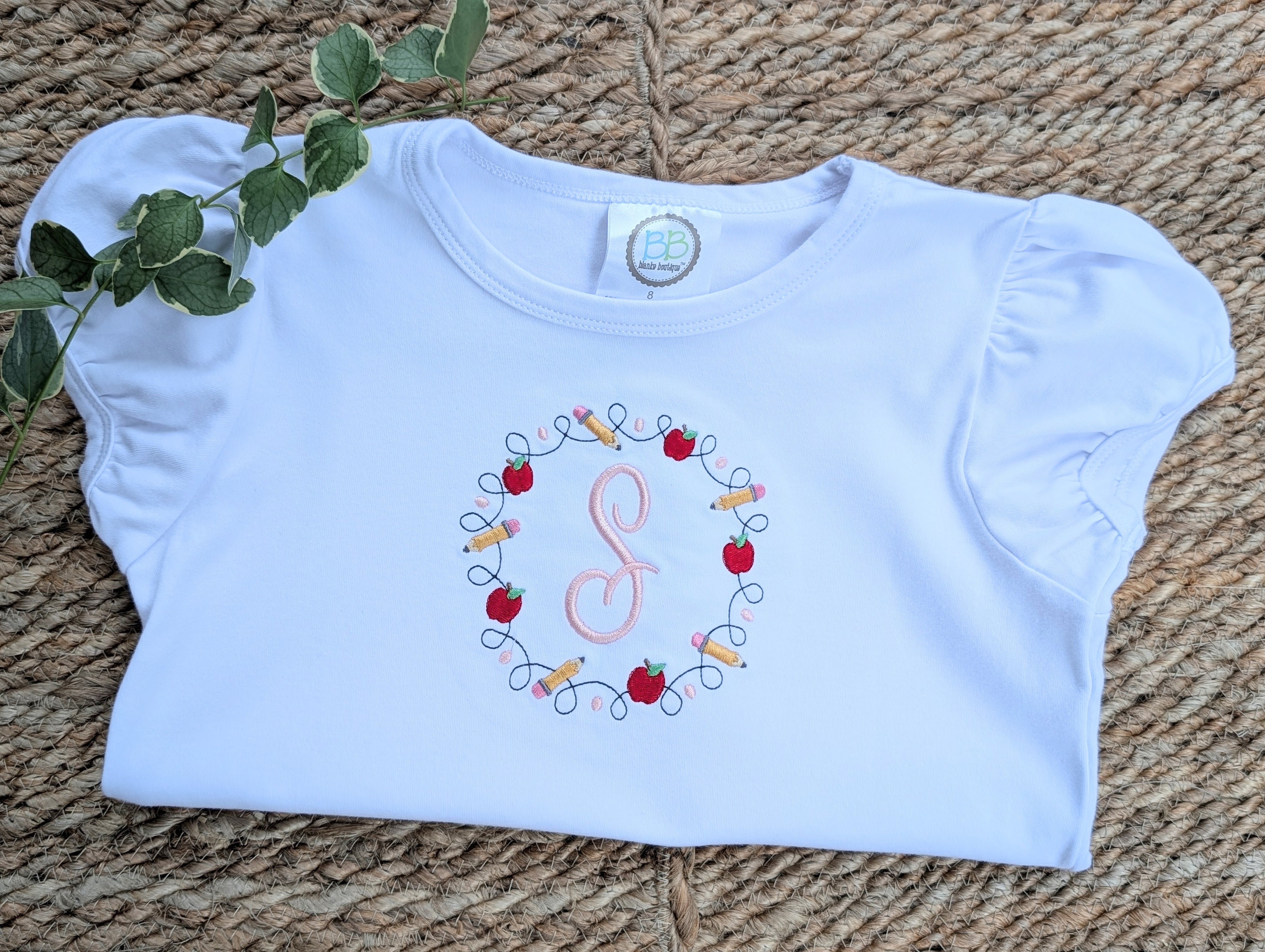 Apple Monogram Back to School Shirt