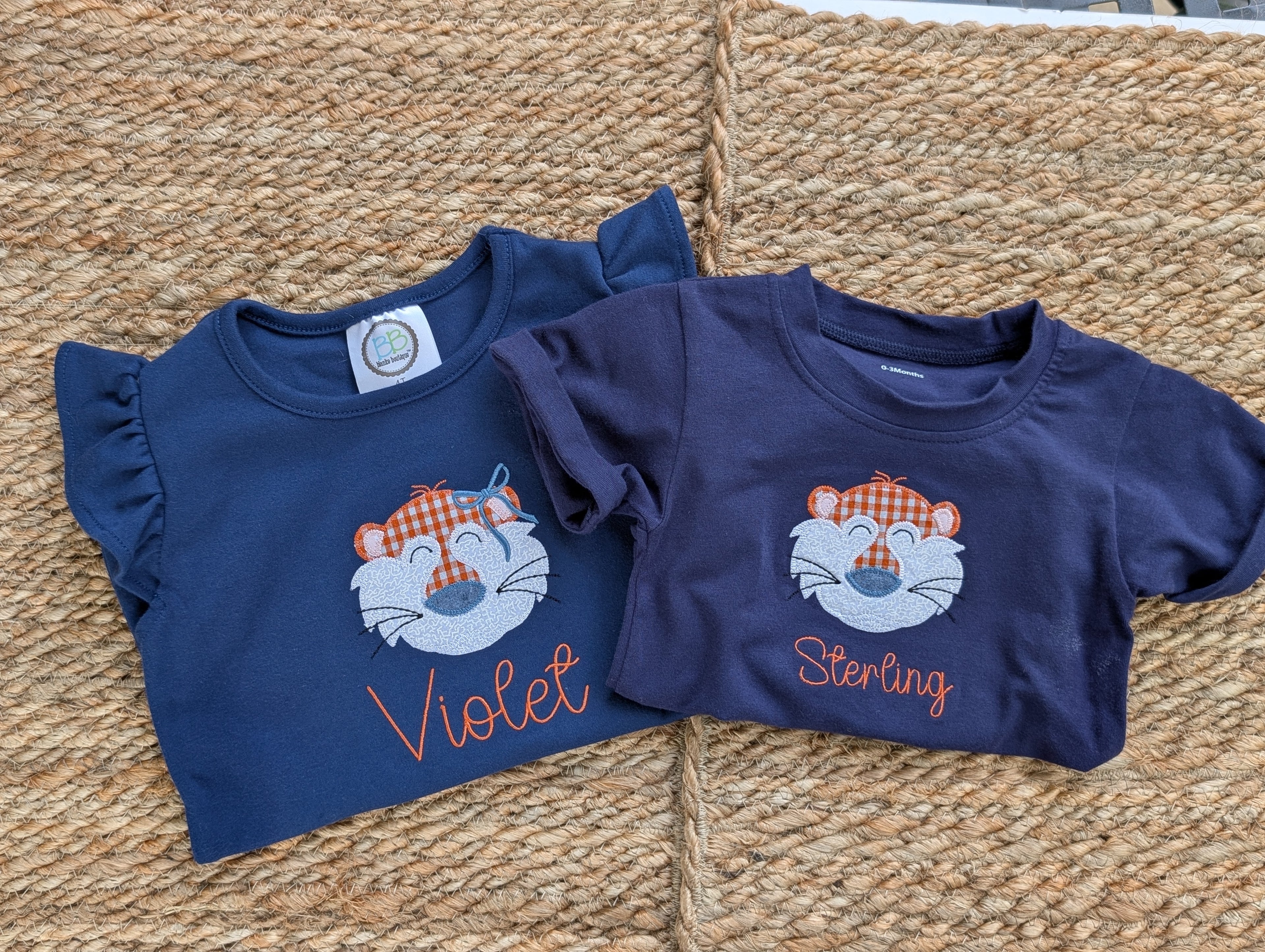 Tiger Applique Shirt (No Bow)