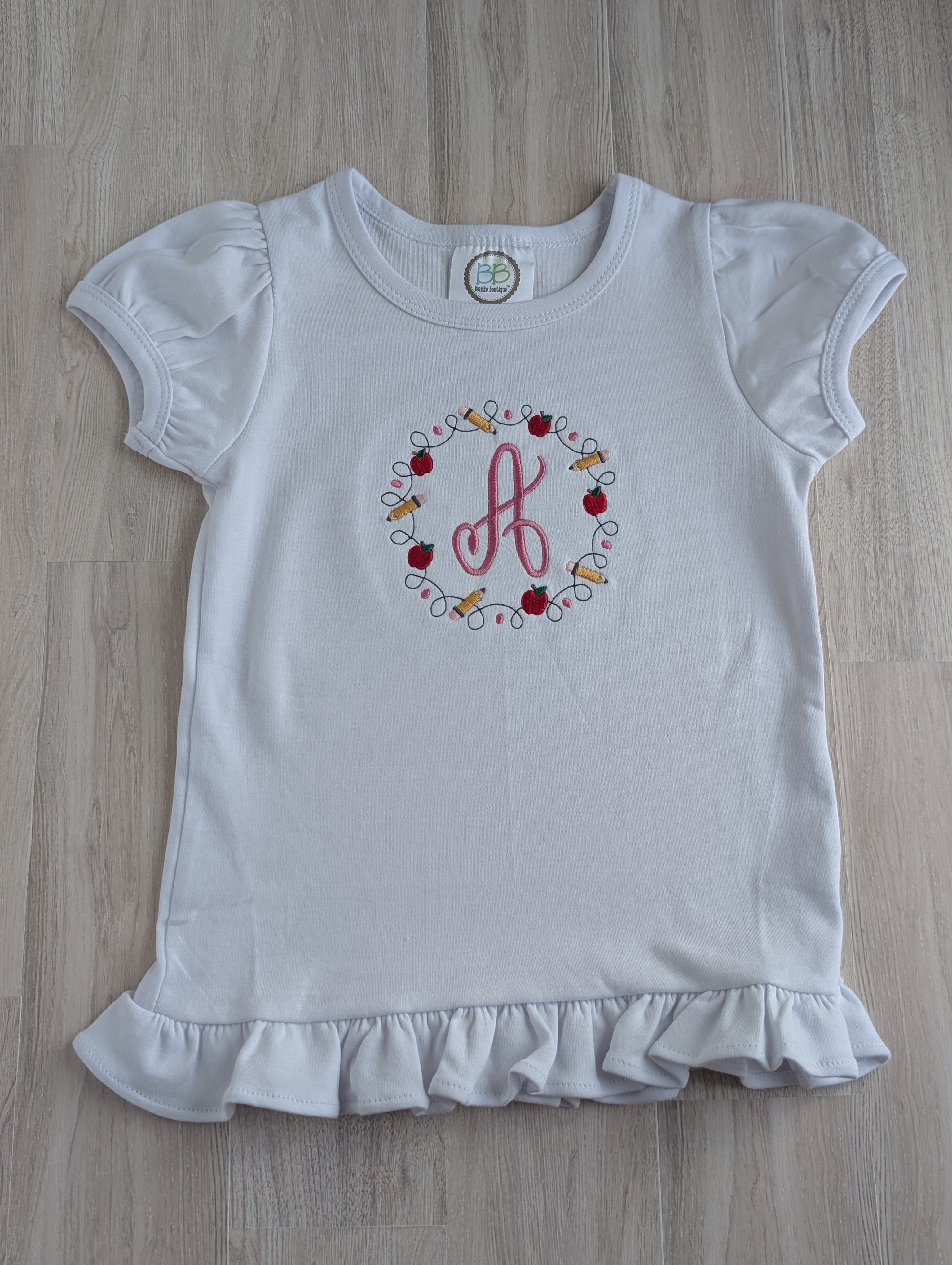 Apple Monogram Back to School Shirt