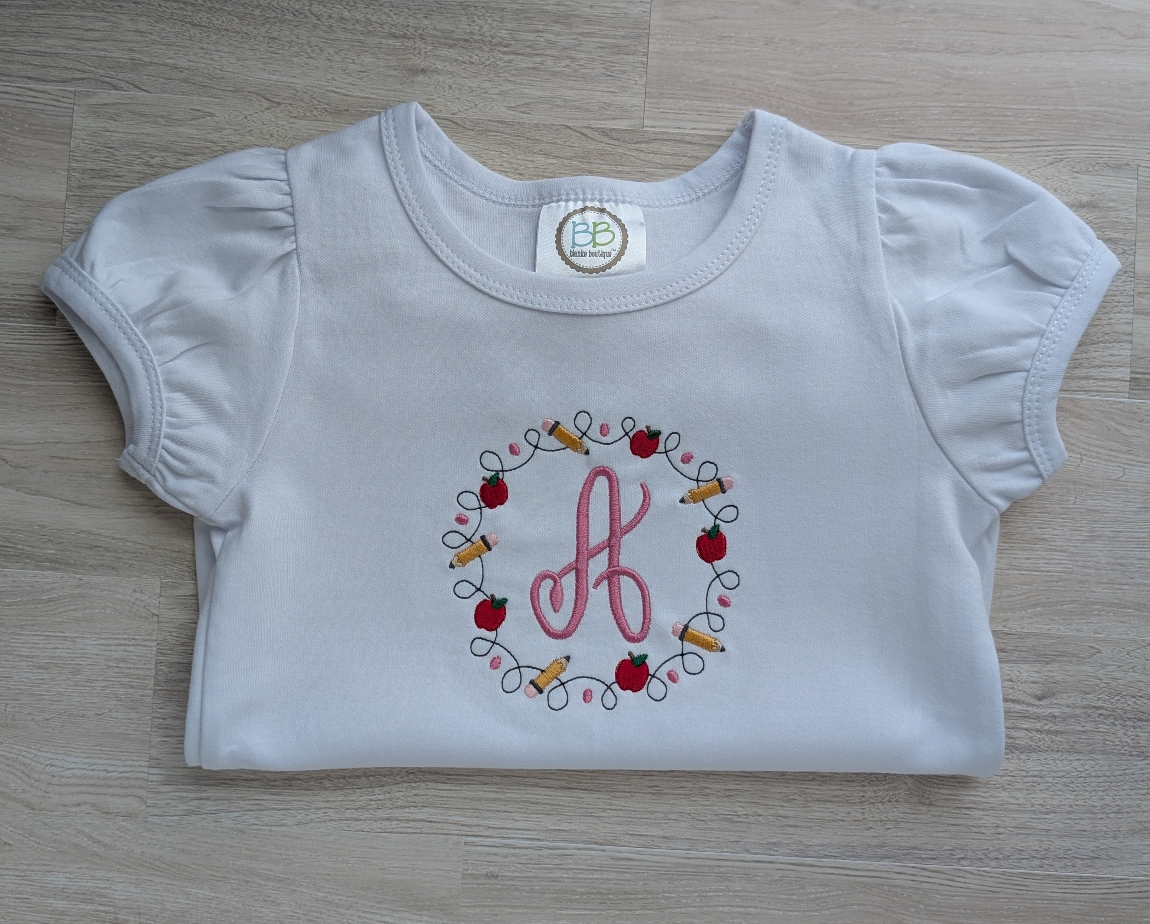 Apple Monogram Back to School Shirt