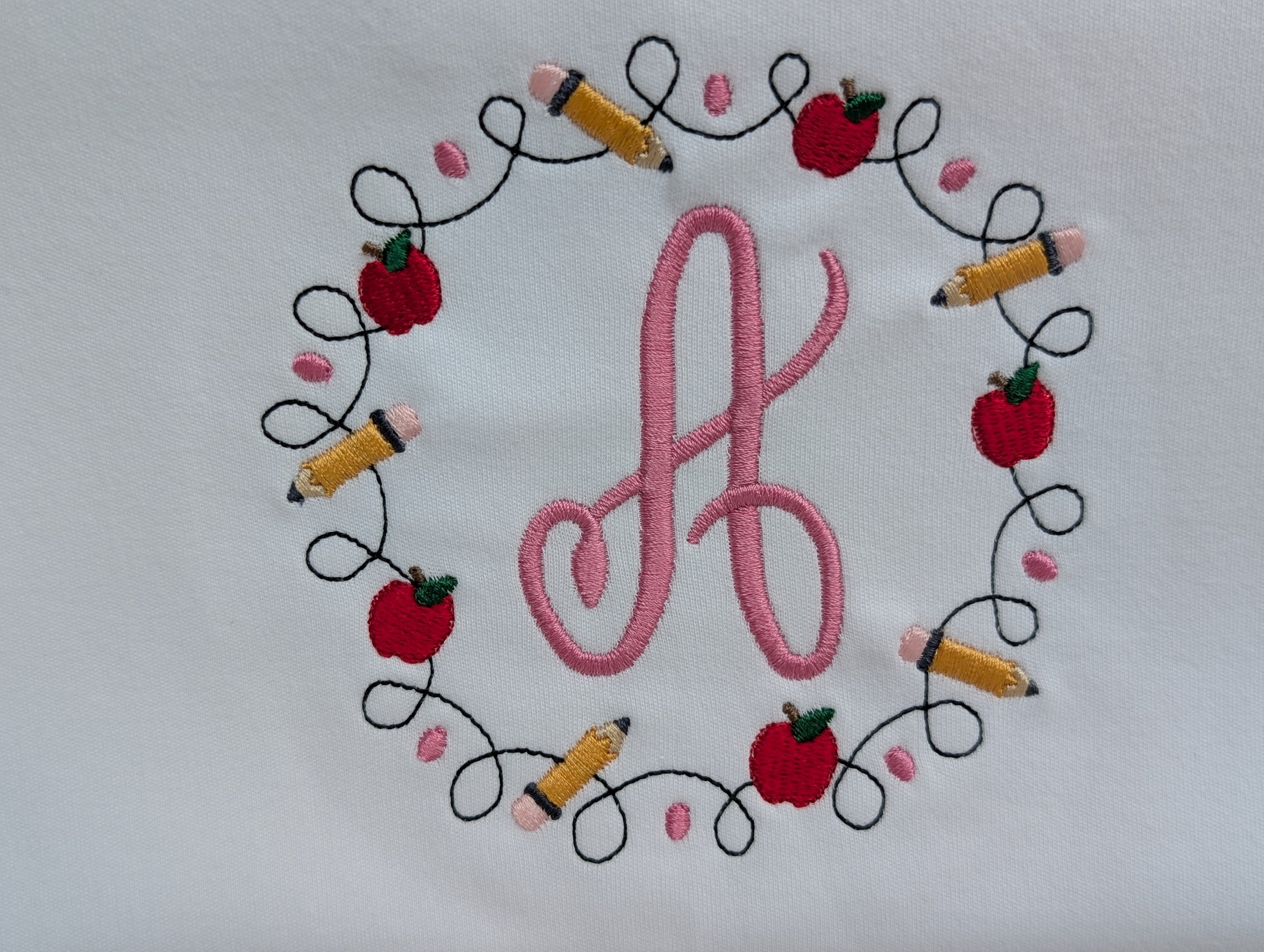 Apple Monogram Back to School Shirt
