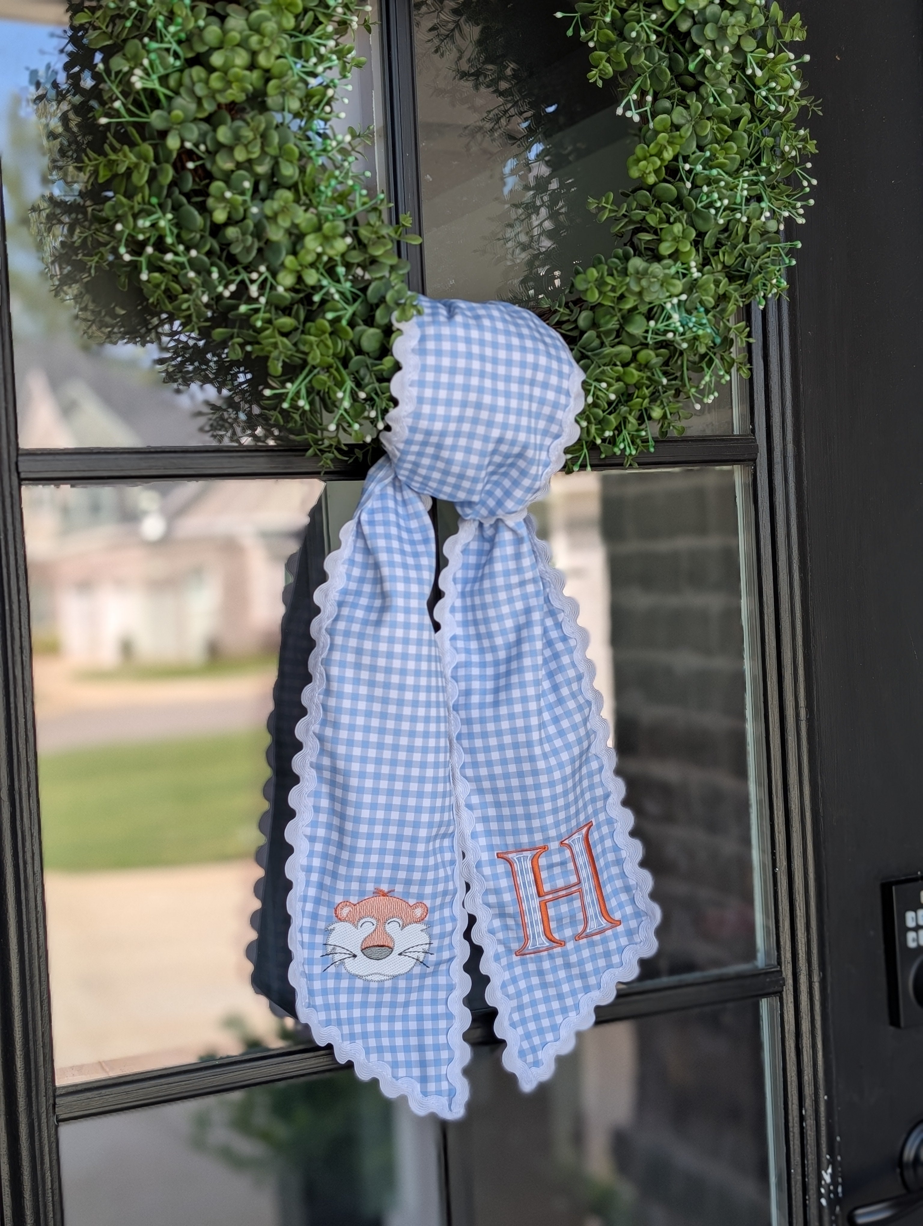 Wreath Sash - Tiger Mascot with Custom Initial