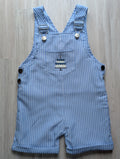 Blue Striped Cake Embroidered Shortalls