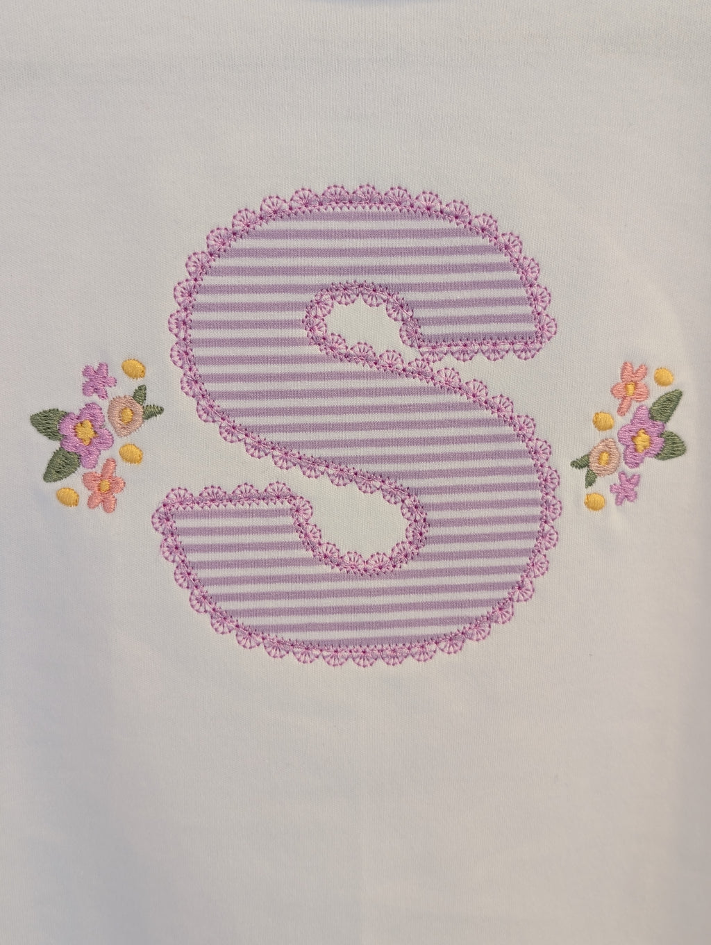 Girls' Floral Monogram Flutter Sleeve Tee