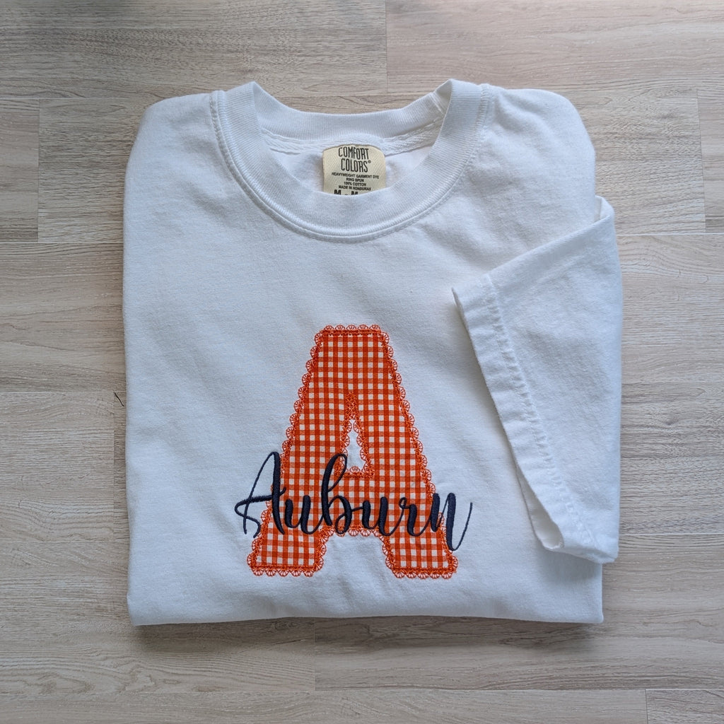 Auburn Applique “A” Comfort Colors Tee