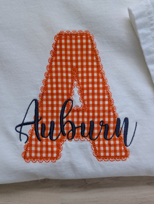 Auburn Applique “A” Comfort Colors Tee