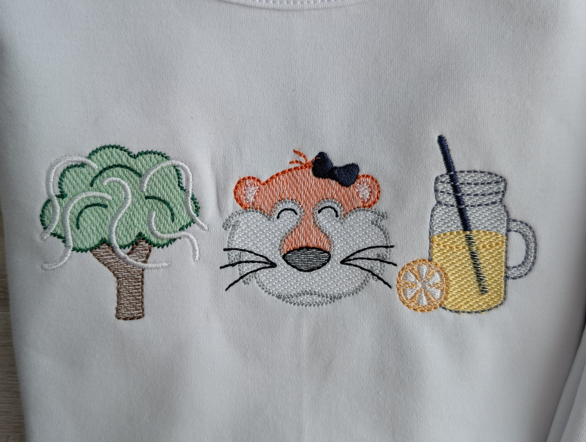 Tiger Mascot Toomer's Oak Embroidered Tee (With Bow)