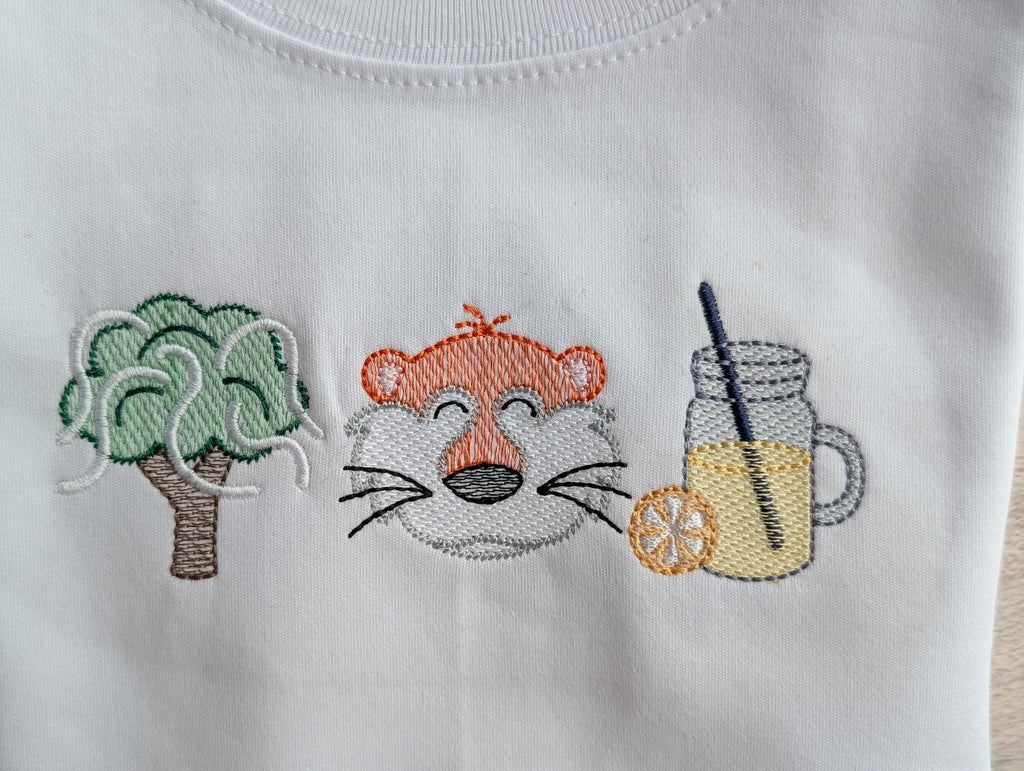 Tiger Mascot Toomer's Oak Embroidered Tee (No Bow)