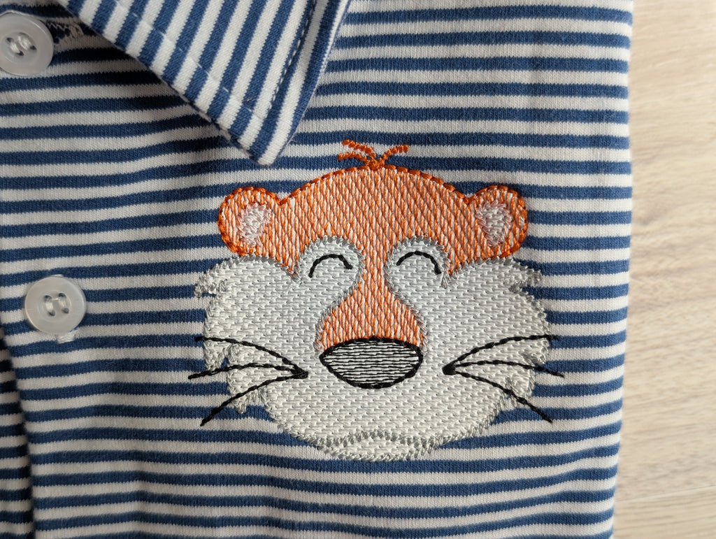 Boys Embroidered Tiger Romper