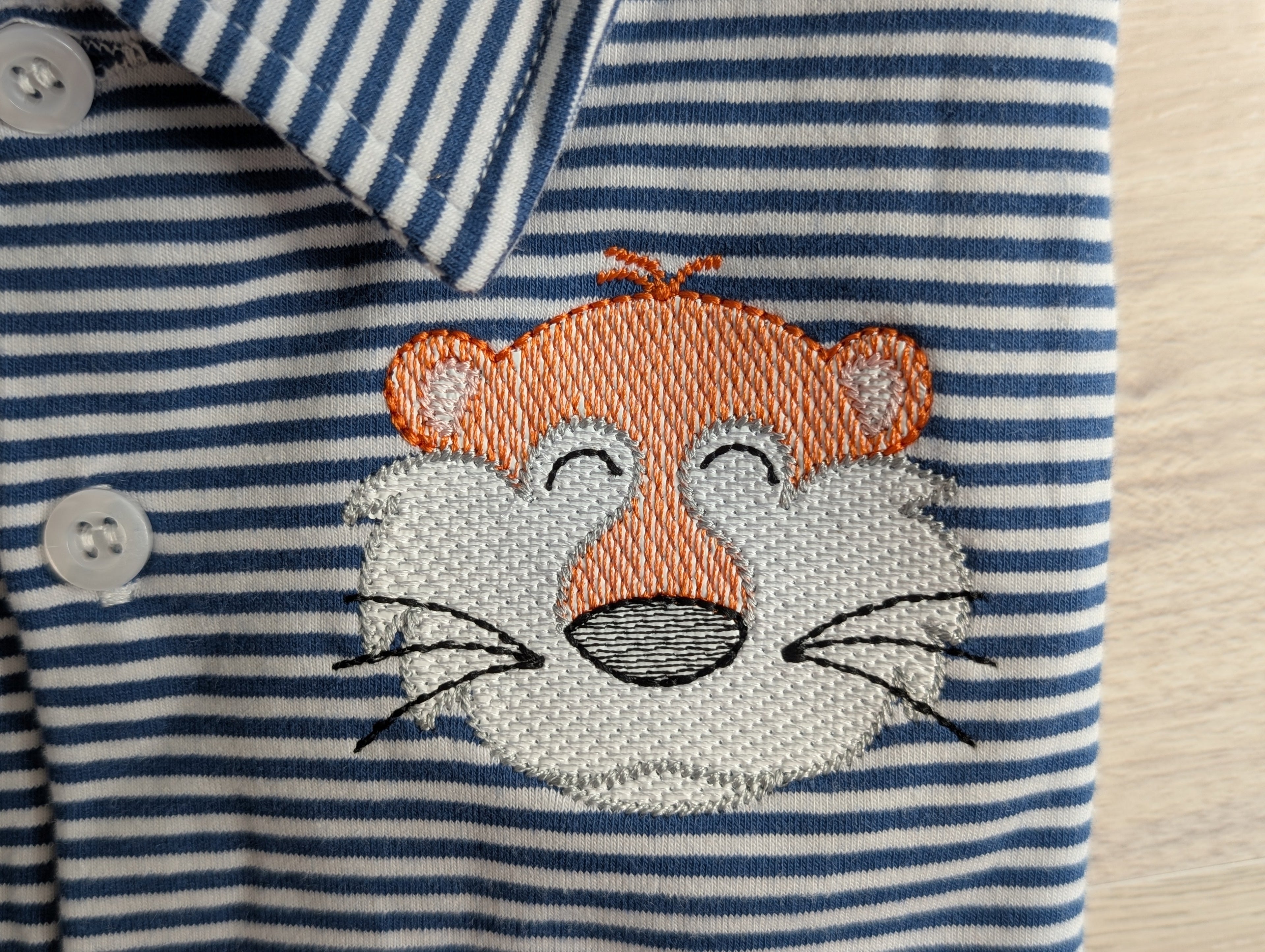 Boys Embroidered Tiger Romper