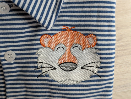 Boys Embroidered Tiger Romper