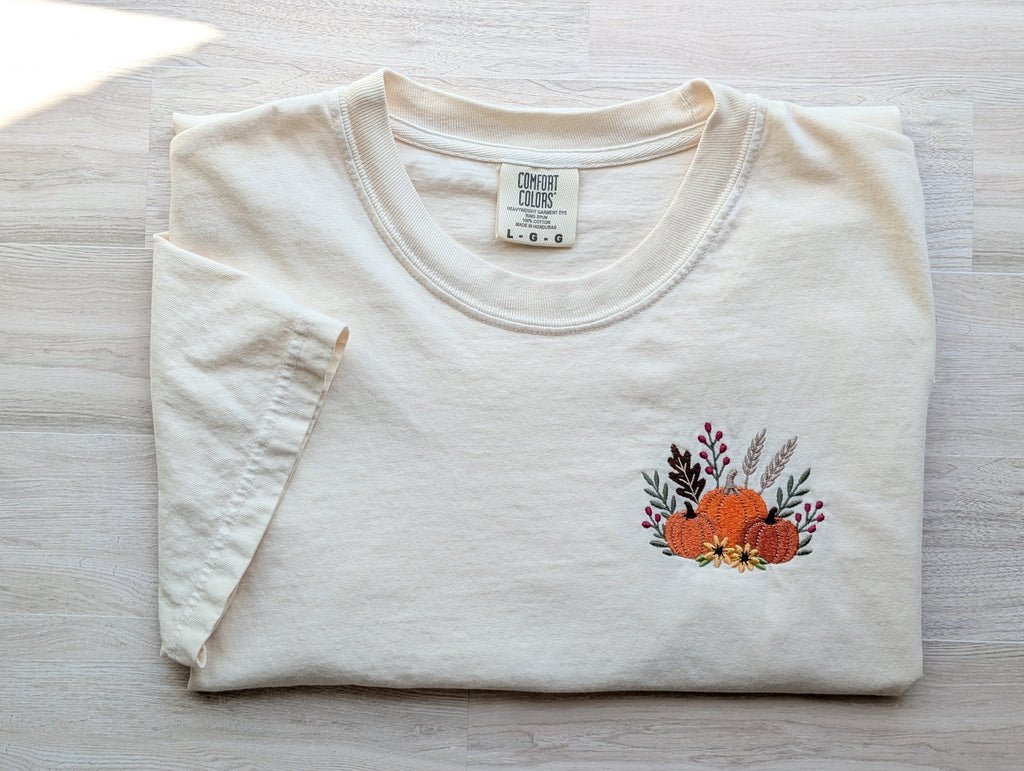 Embroidered Pumpkins Shirt