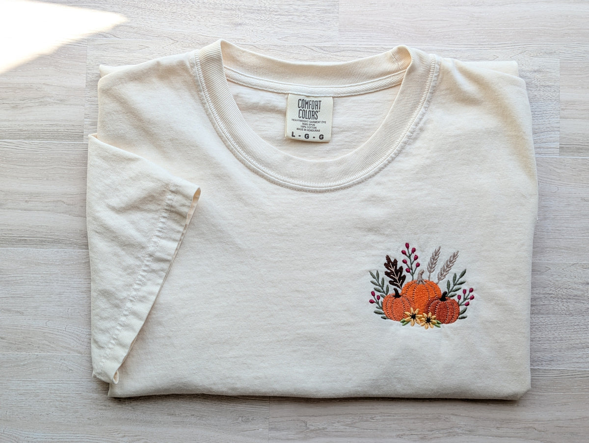 Embroidered Pumpkins Shirt