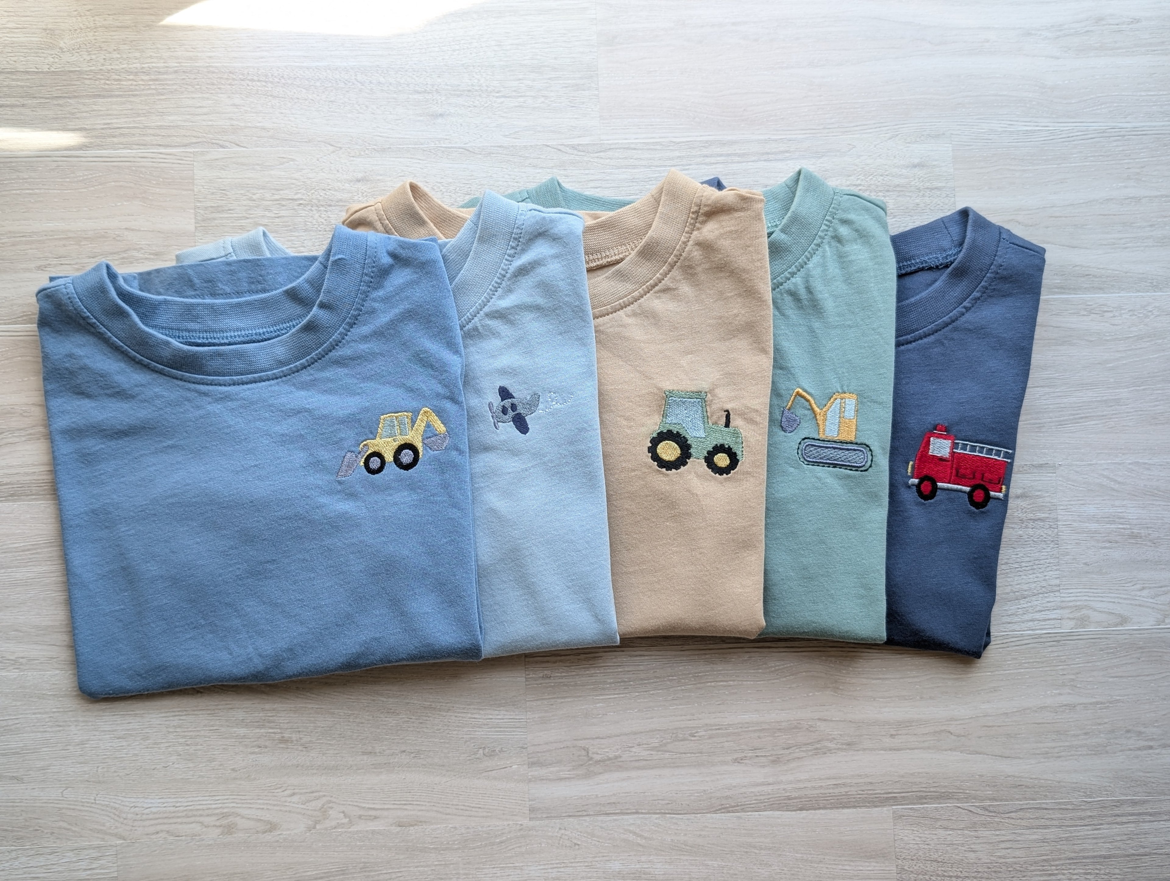 5 Piece Construction & Transportation Shirt Set