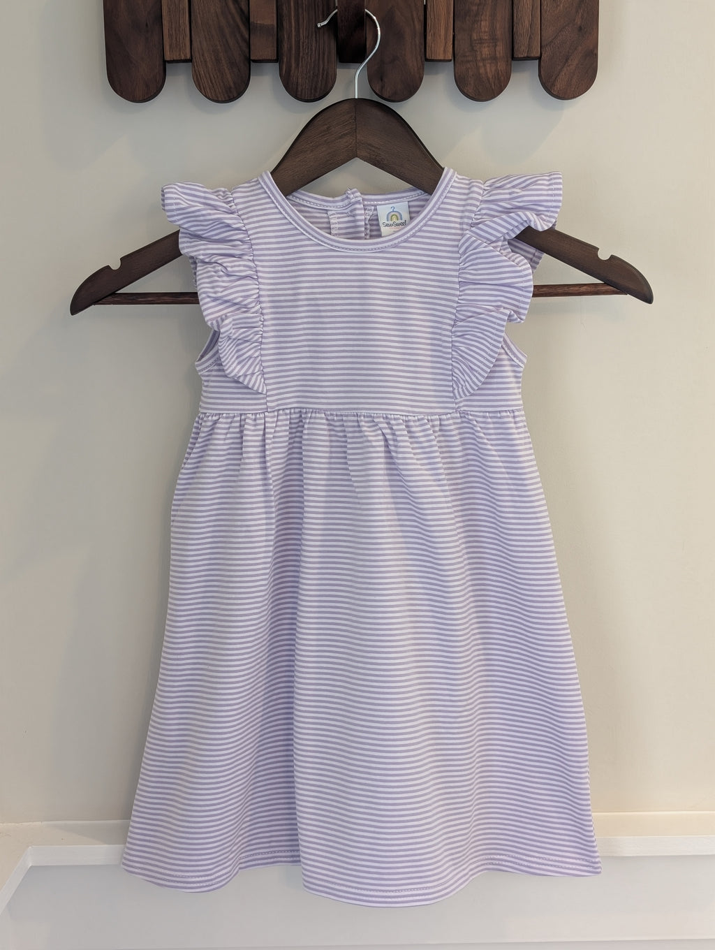 Personalized Flutter Sleeve Striped Dress
