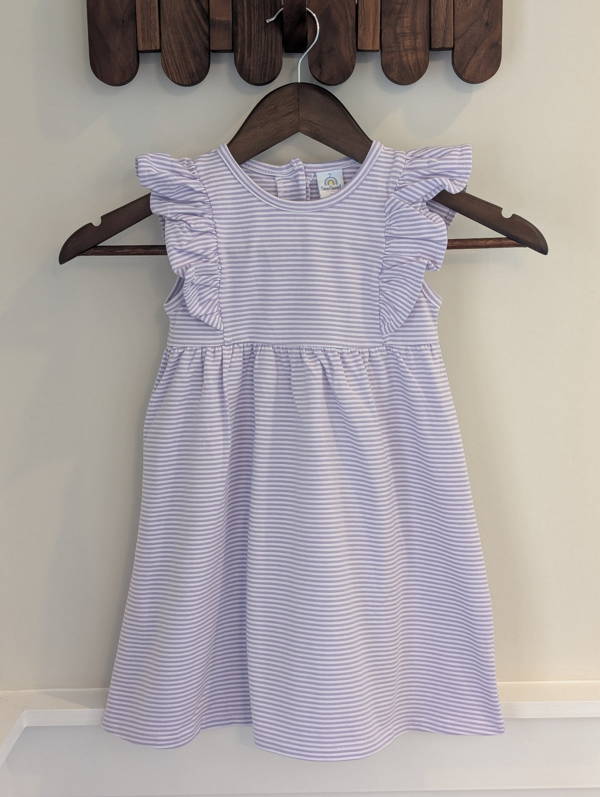 Personalized Flutter Sleeve Striped Dress