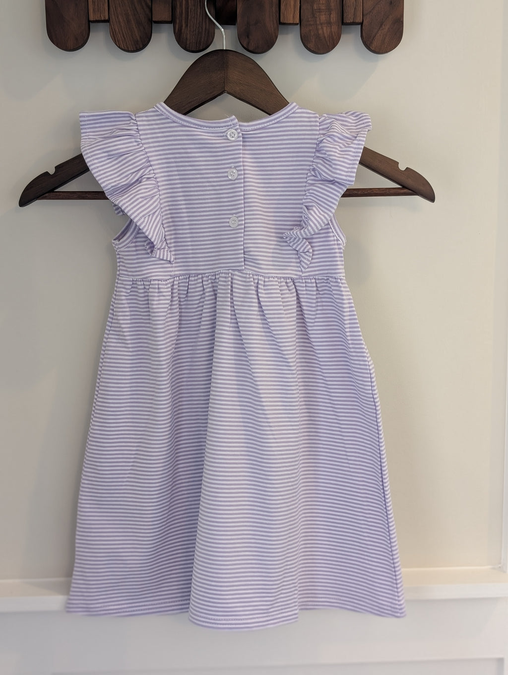 Girls Monogrammed Flutter Sleeve Dress