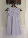 Girls Monogrammed Flutter Sleeve Dress