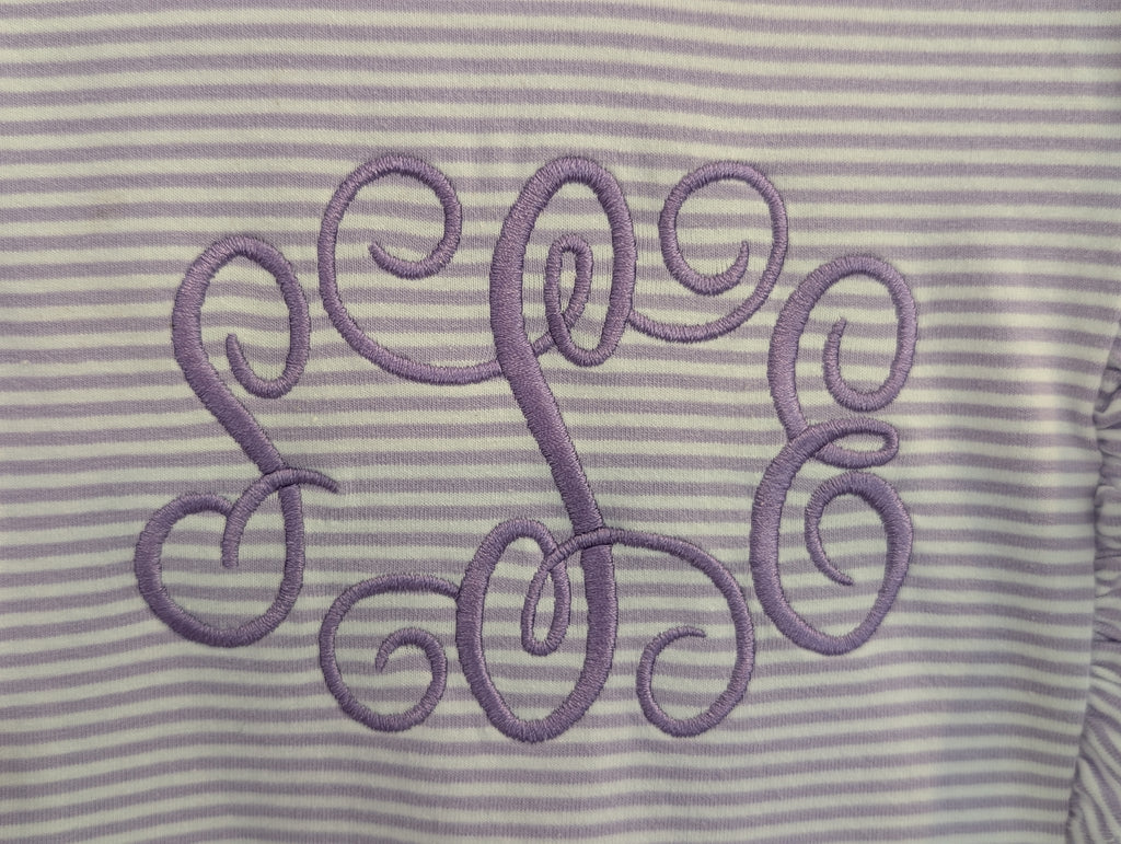 Girls Monogrammed Flutter Sleeve Dress