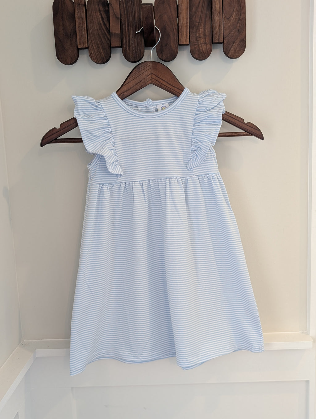 Girls Monogrammed Flutter Sleeve Dress