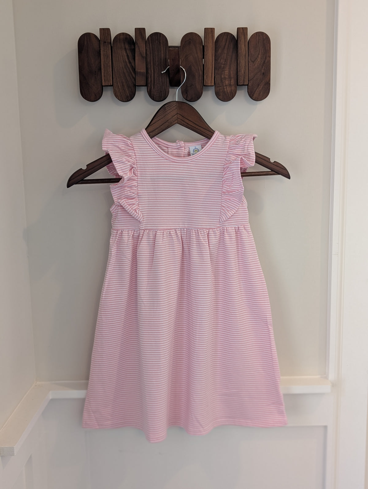 Girls Monogrammed Flutter Sleeve Dress