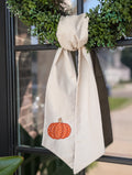 Fabric Pumpkin & Personalized Initial Wreath Sash