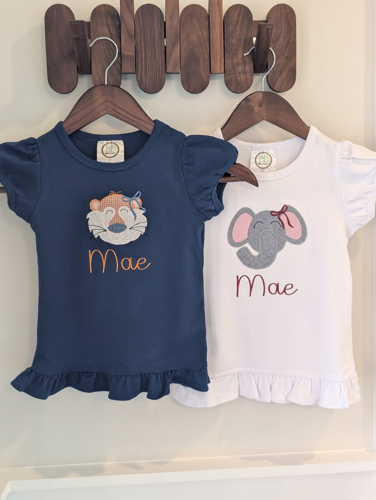 Girls Personalized Elephant Mascot Shirt