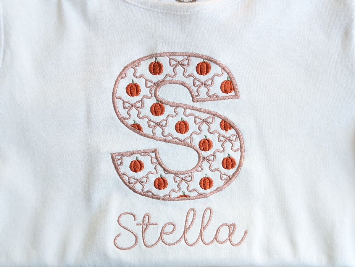 Pumpkin Initial Shirt