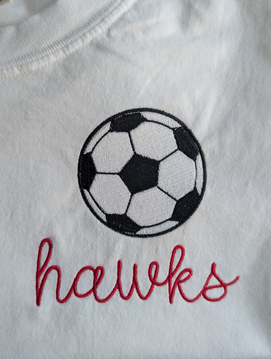 Personalized Soccer Embroidered Tee | Comfort Colors