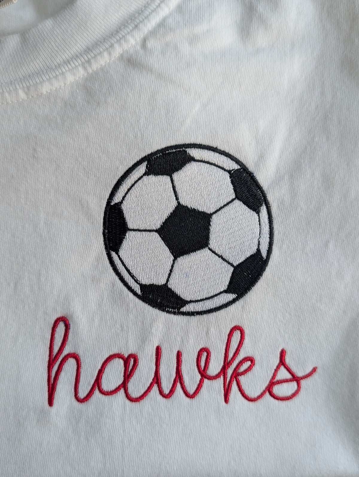 Personalized Soccer Embroidered Tee | Comfort Colors