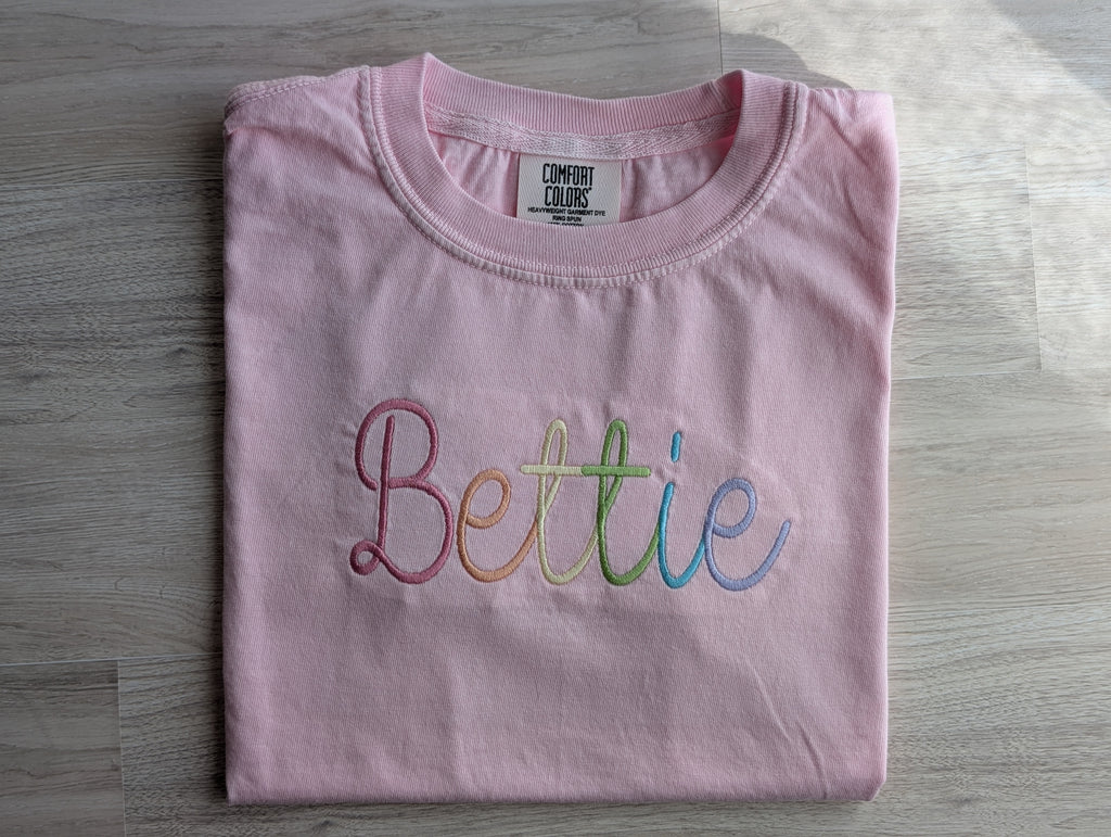 Rainbow Name Personalized Puff Sleeve Shirt