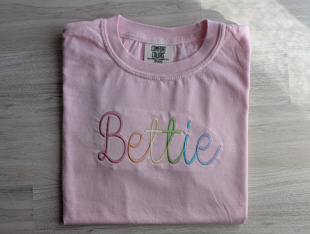 Rainbow Name Personalized Puff Sleeve Shirt