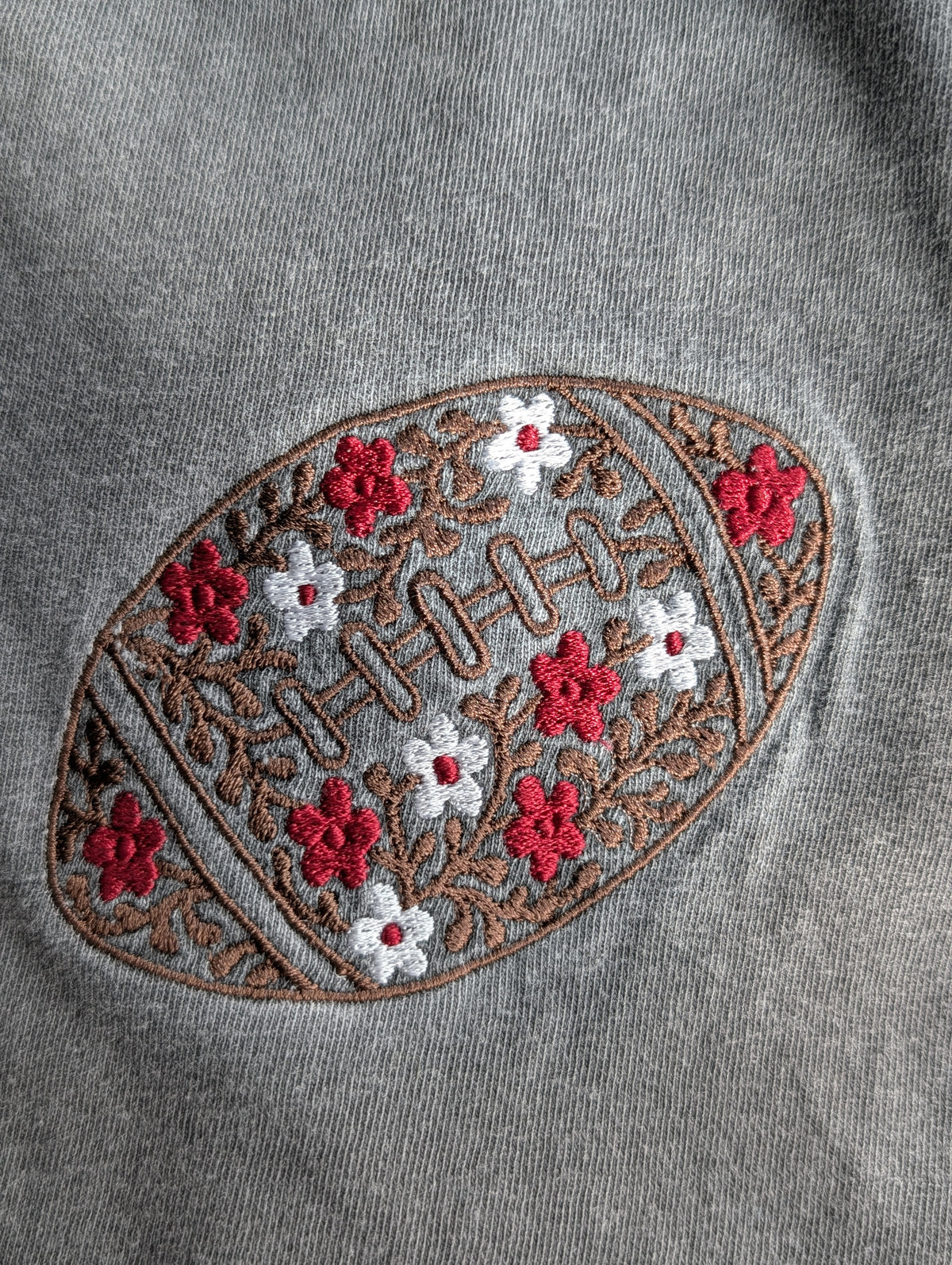 Floral Football Embroidered Comfort Colors Tee