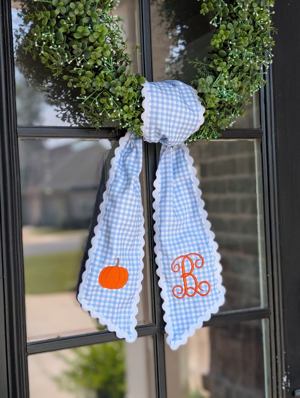 Emroidered Pumpkin Wreath Sash