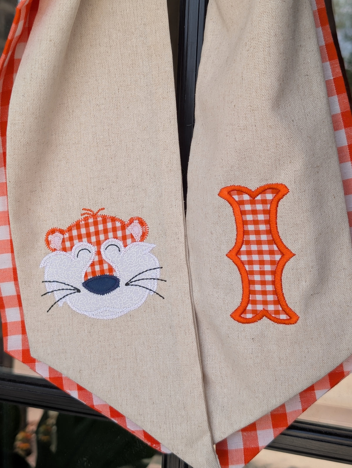 Fabric Pumpkin & Personalized Initial Wreath Sash
