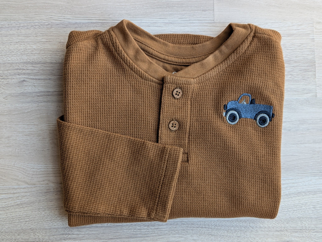 Boys' Woodland Waffle-Knit Henley Set | 5 Shirts