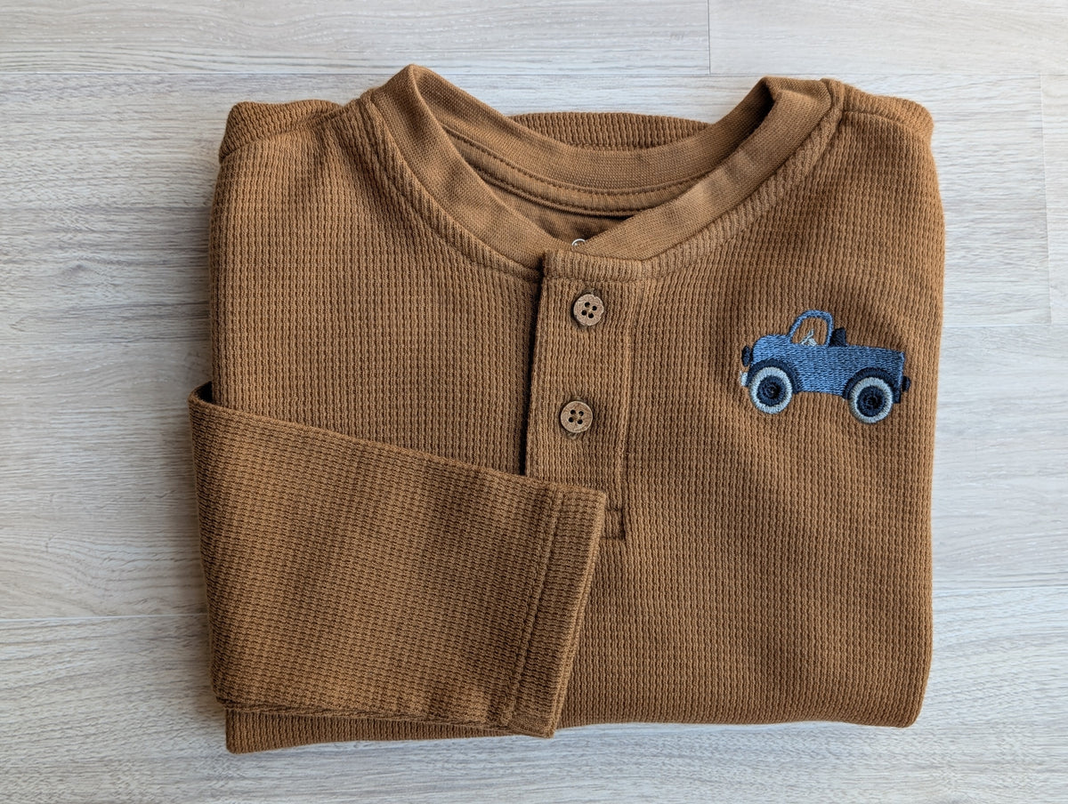 Boys' Woodland Waffle-Knit Henley Set | 5 Shirts