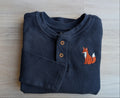Fox Navy Blue Waffle-Knit Henley – 4T