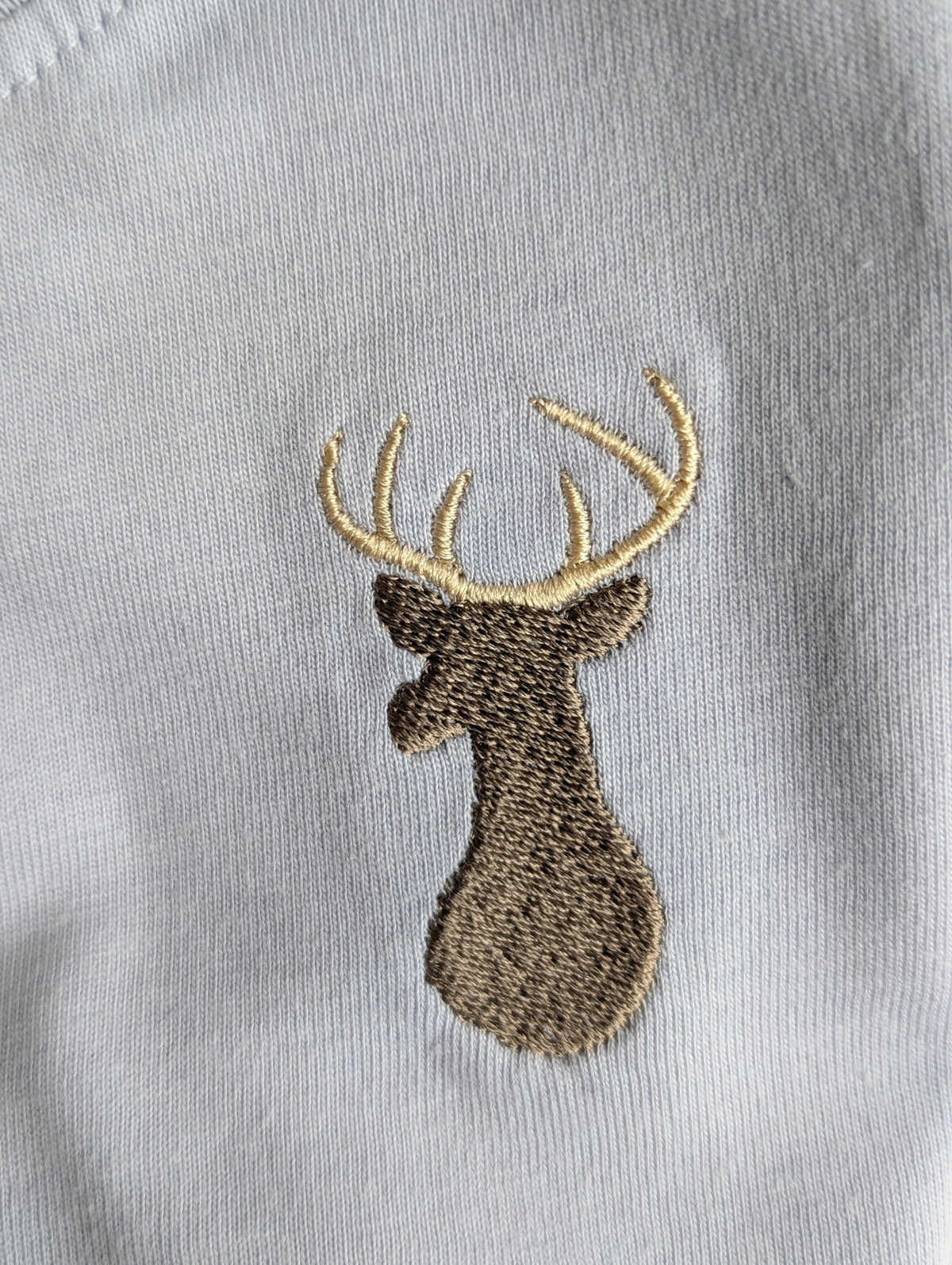Animal motif close-up on organic cotton long-sleeve shirt
