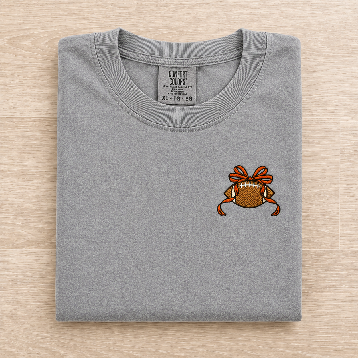 Football Bow Comfort Colors Tee