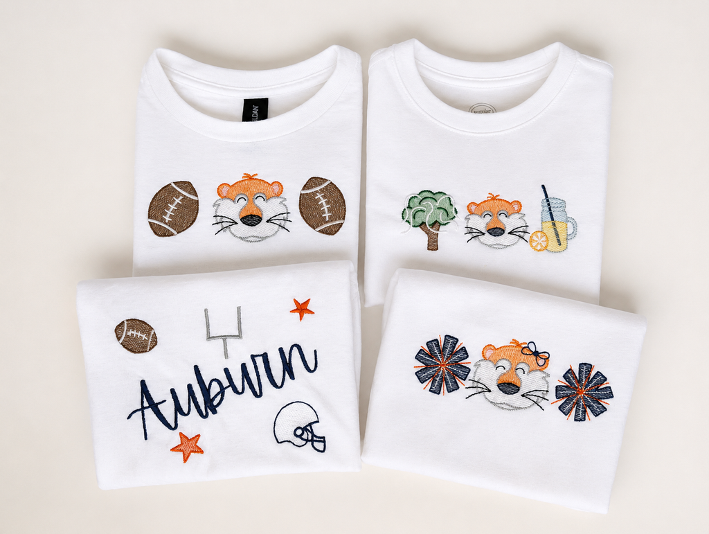 Tiger Mascot Toomer's Oak Embroidered Tee (No Bow)