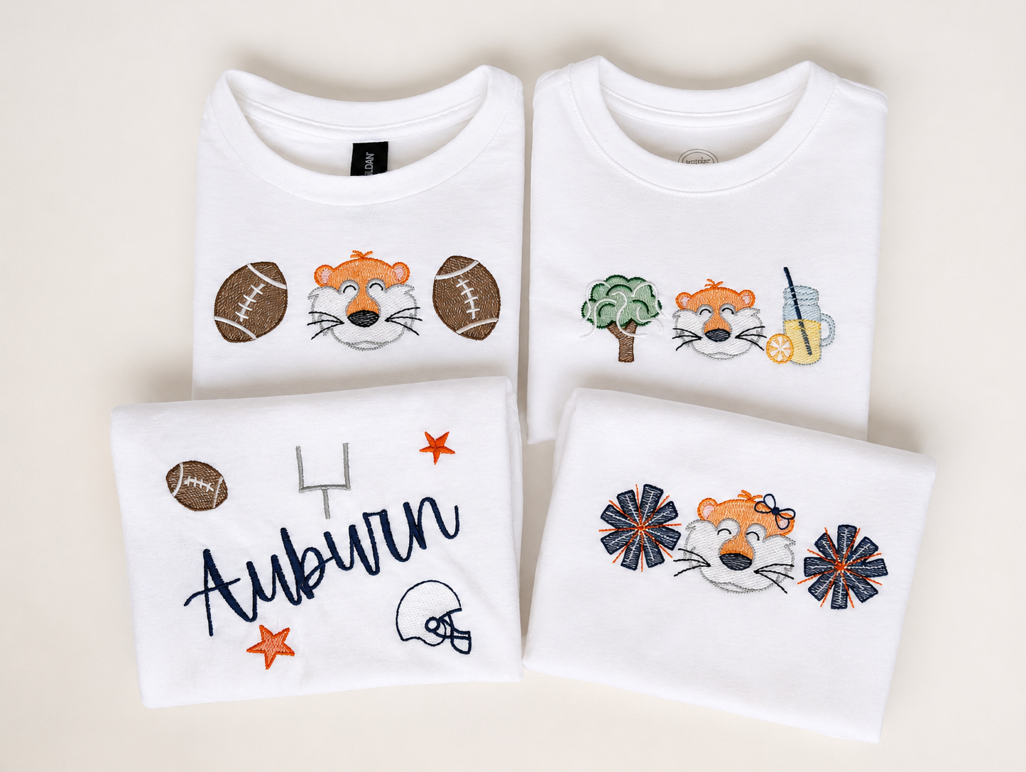 Tiger Mascot Toomer's Oak Embroidered Tee (No Bow)