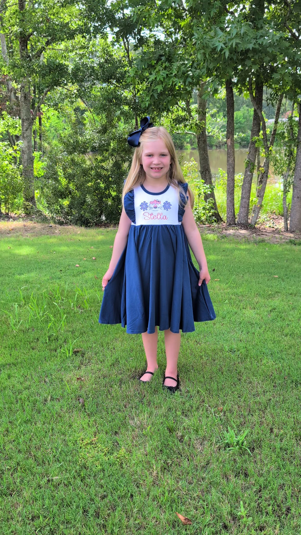 Personalized Girls Game Day Twirl Dress