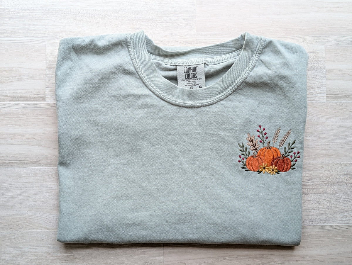 Embroidered Pumpkins Shirt