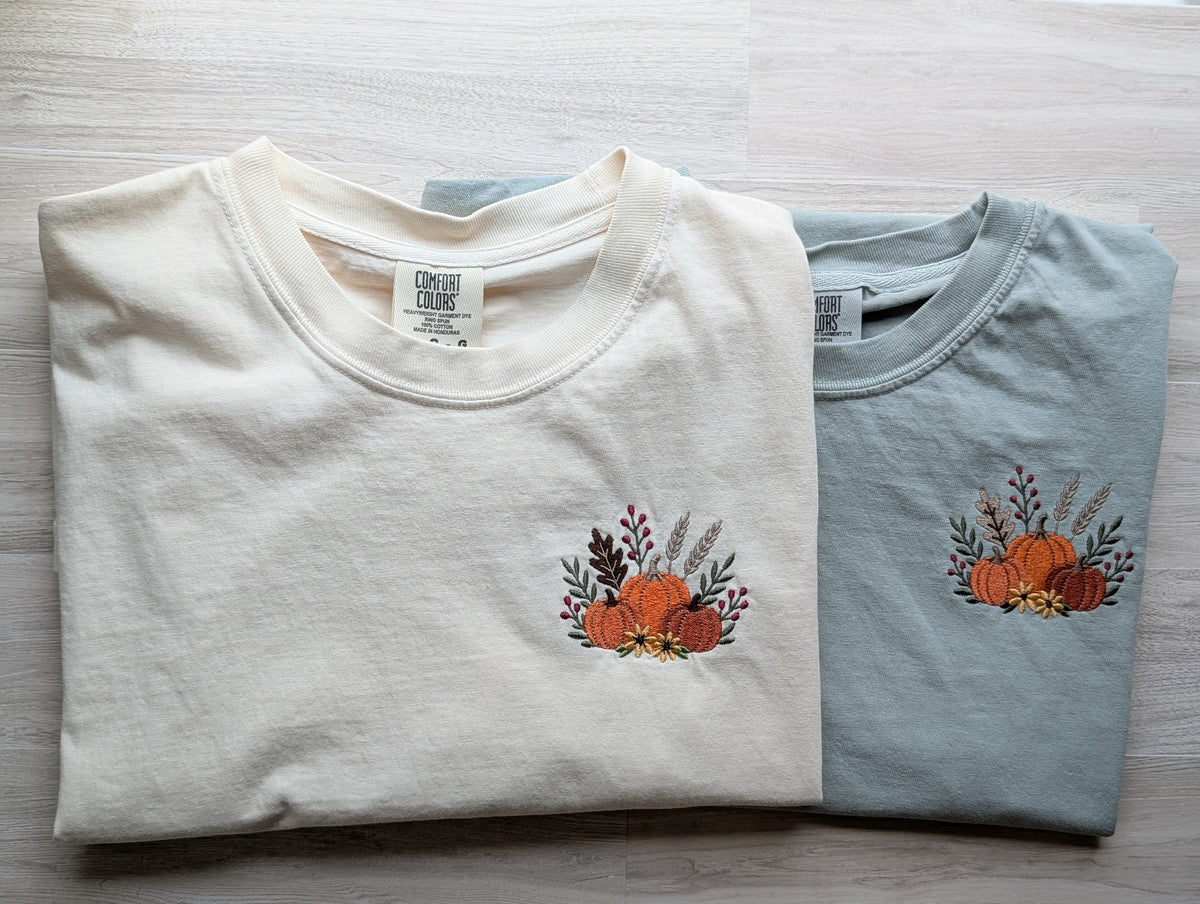 Embroidered Pumpkins Shirt