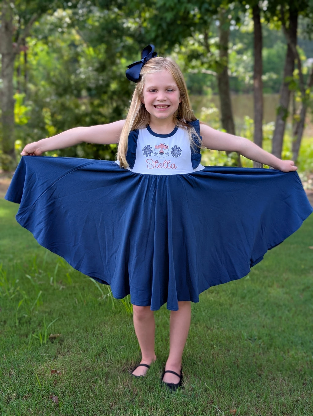 Personalized Girls Game Day Twirl Dress